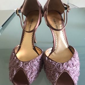 NWT - Giorgio Armani Blush/Lavender Peep Toe Heels